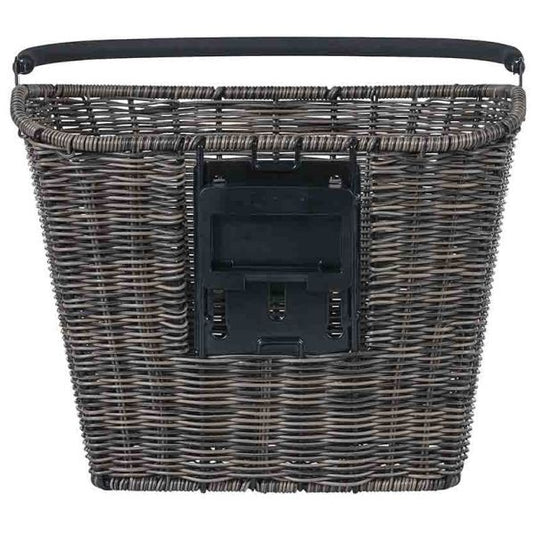 Basil Bremen Rattan Look KF - fietsmand - voorop - donkerbruin