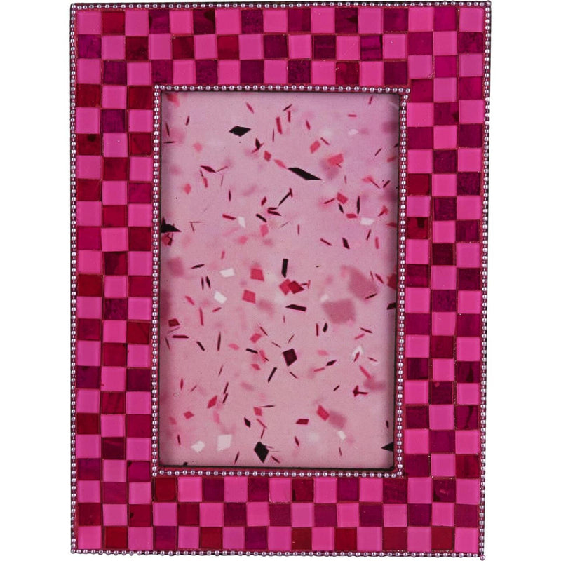 Afbeelding laden in galerijviewer, Home styling fotolijst 20x15cm met spiegelmozaiã«k roze
