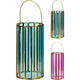 Home styling lantaarn glas 23cm 2 assorti