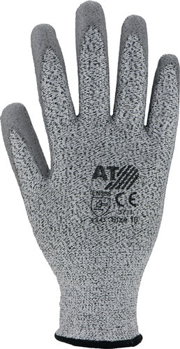 Asatex snijbestendige handschoen | maat 10 grijs | en 388 psa-categorie ii | hdpe m.polyurethaan | 10 paar - 3711 10 3711 10