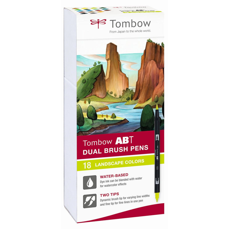 Load image into Gallery viewer, Tombow • brush pen abt dual brush pen 18x landscape colors
