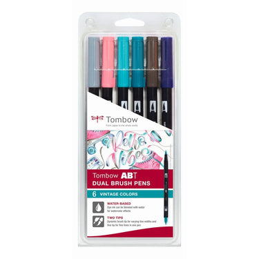 Tombow • abt dual brush pen set vintage kleuren 6pcs