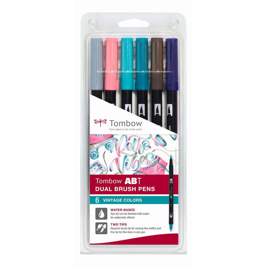 Tombow • abt dual brush pen set vintage kleuren 6pcs