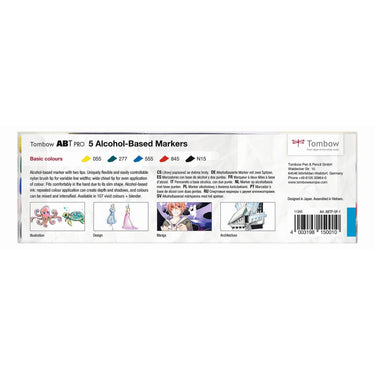 Tombow • abt pro marker set op alcohol basis basis kleuren 5pcs