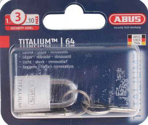 Titalium 64Ti 20 hangslot 20 x 3,5 mm zilver