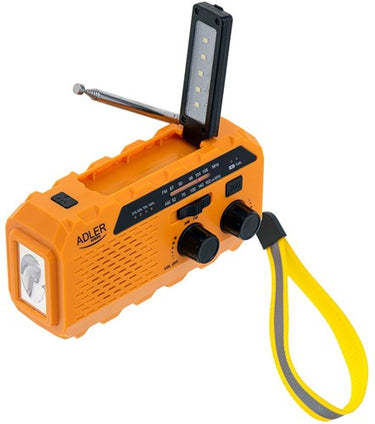 Enzo adler ad 1197 noodradio met handslinger inclusief ingebouwde zaklamp solar