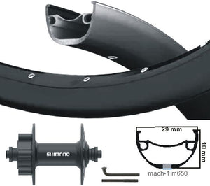 Kgs voorwiel 28 inch (622) mach1-m650 + spaak zw cass disk 6 bout