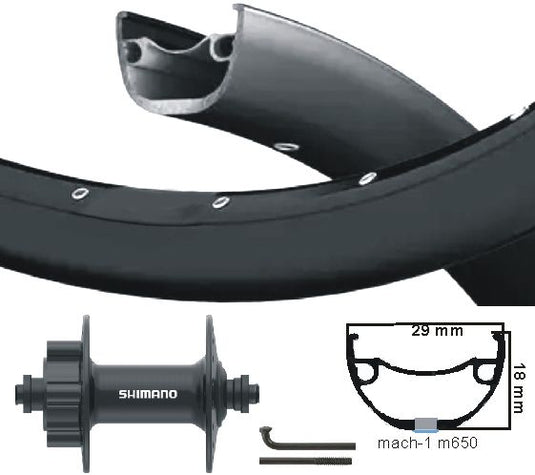 Kgs voorwiel 28 inch (622) mach1-m650 + spaak zw cass disk 6 bout