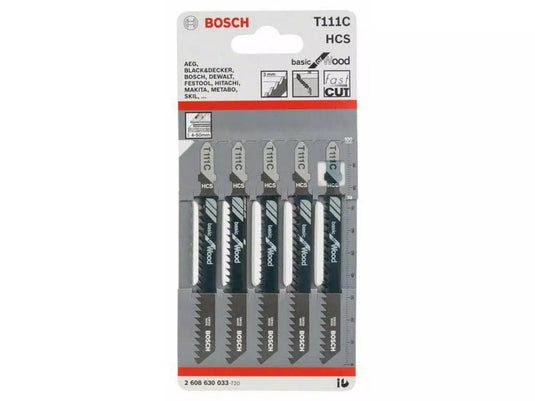 Bosch accessoires 5x basic voor hout decoupeerzaagblad t111c - 2608630033