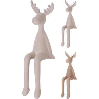Rendier zittend 30cm 2ass kl