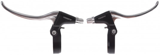 remgrepenset V-brake 4-vinger zwart zilver 2-delig