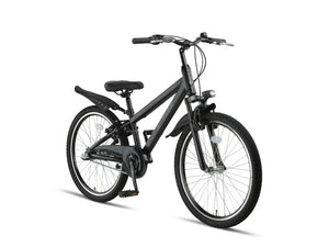 Altec attack mtb 24 inch jongens 3v v-brakes zwart