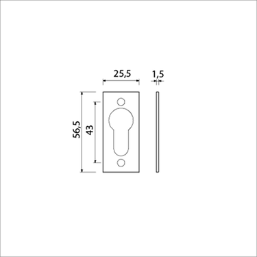 Ami afdekplaatje no:4 vlak profielcilinder gat f-2 - 227034