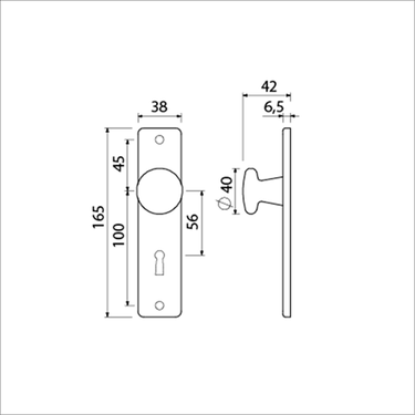 Ami knop 160 40 vast kortschild 165 4 rh sl 56 f1 - 310152