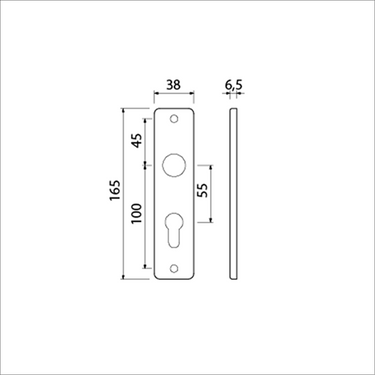 Ami kortschild 165 4 rh profielcilinder 55 f-1 - 211013