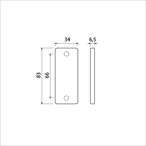 ギャラリービューアに画像をロードする, Ami rechthoek rozet 4 rh blind f-1 - 216401
