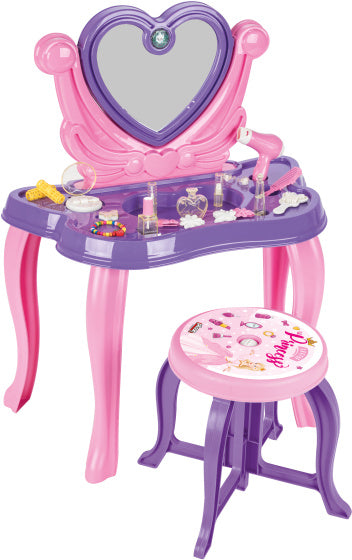 Load image into Gallery viewer, Pilsan Heart speelgoedmake-uptafel met geluid paars 21-delig
