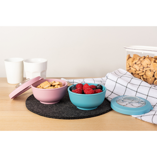 Amuse life snack bowl met deksel blauw 200ml