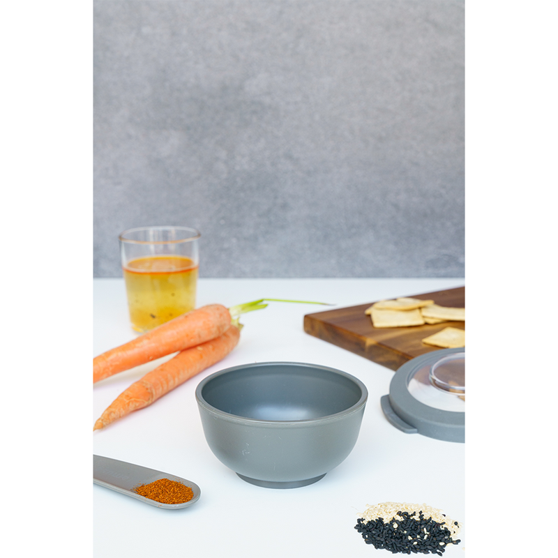 Load image into Gallery viewer, Amuse life snack bowl met deksel grijs 200ml
