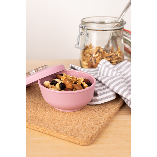 Amuse life snack bowl met deksel roze 200ml