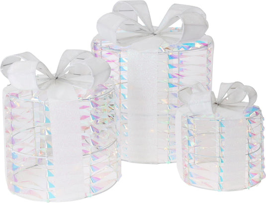 Home styling cadeau 30cm set a 3 stuks irriserend led werkt op batterij ( niet inbegrepen )