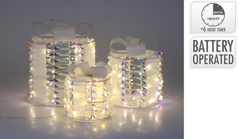 ギャラリービューアに画像をロードする, Home styling cadeau 30cm set a 3 stuks irriserend led werkt op batterij ( niet inbegrepen )
