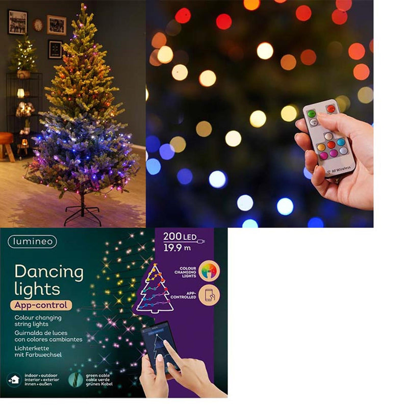 Afbeelding laden in galerijviewer, Lumineo verlichting met 200 leds bedienbaar via bluetooth app-dancing lights 1990cm multikleur alle kleuren van de regenboog incusief wit en warm wit
