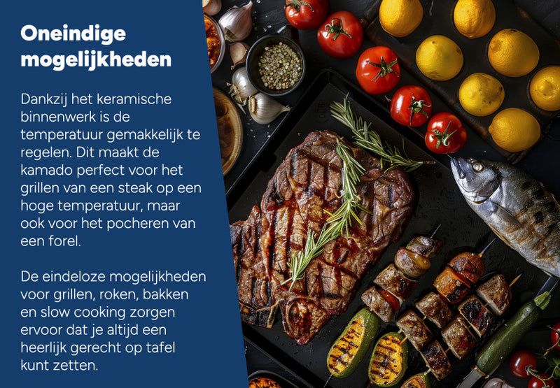Load image into Gallery viewer, Arbaer Kamado Large Ø 21 inch met Frame Keramisch Zwart

