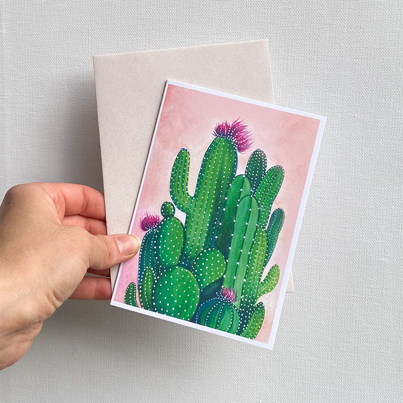 Chargez l'image dans la visionneuse de la galerie, Art by andu wenskaart cactuses

