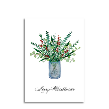 Art by andu wenskaart christmas vase