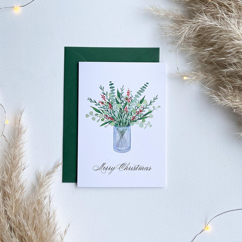 Laden Sie das Bild in Galerie -Viewer, Art by andu wenskaart christmas vase
