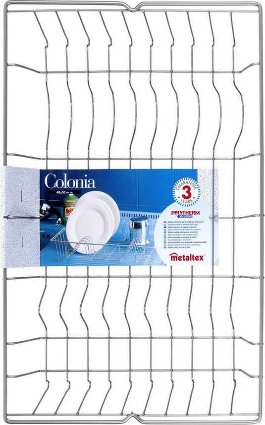Tomado metaltex colonia afdruiprek 48x30x10cm metaal polytherm zilverkleur gecoat