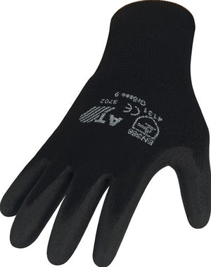 Asatex handschoen | maat 8 zwart | en 388 psa-categorie ii | nylon met polyurethaan | 12 paar - 3702 8 3702 8