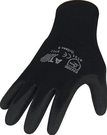 Asatex handschoen | maat 8 zwart | en 388 psa-categorie ii | nylon met polyurethaan | 12 paar - 3702 8 3702 8
