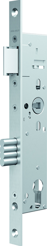 Load image into Gallery viewer, Assa abloy n1500 deurslot | dm40mm | pc 92mm | krukgat 8mm | voorplaat rvs 24x270mm rechthoekig | zamac vernikkelde dagschoot | dr 1+3 2+4 - 10049531
