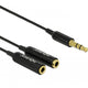 Delock cable audio splitter stereo jack male 3.5mm > 2x stereo jack female splitterkabel (zwart)