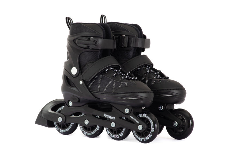 Load image into Gallery viewer, Aventuri verstelbare inline skates semi-softboot zwart maat 34-37 (m)
