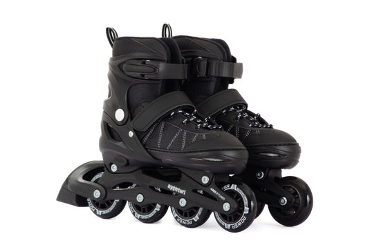 Aventuri verstelbare inline skates semi-softboot zwart maat 34-37 (m)