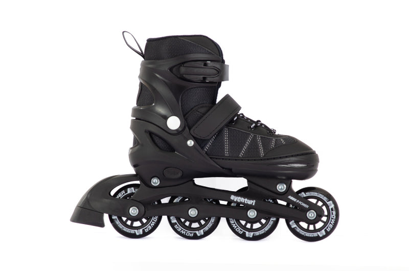 Load image into Gallery viewer, Aventuri verstelbare inline skates semi-softboot zwart maat 34-37 (m)
