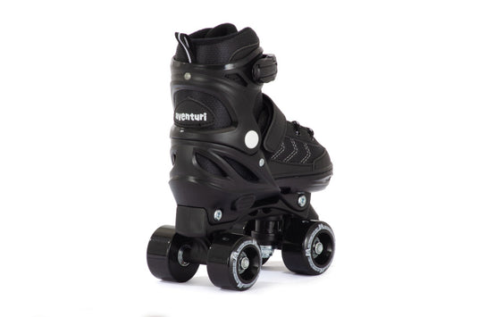 Aventuri verstelbare rolschaatsen semi-softboot zwart maat 31-34 (s)