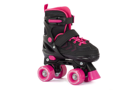 Aventuri verstelbare rolschaatsen semi-softboot zwart roze maat 35-38 (m)