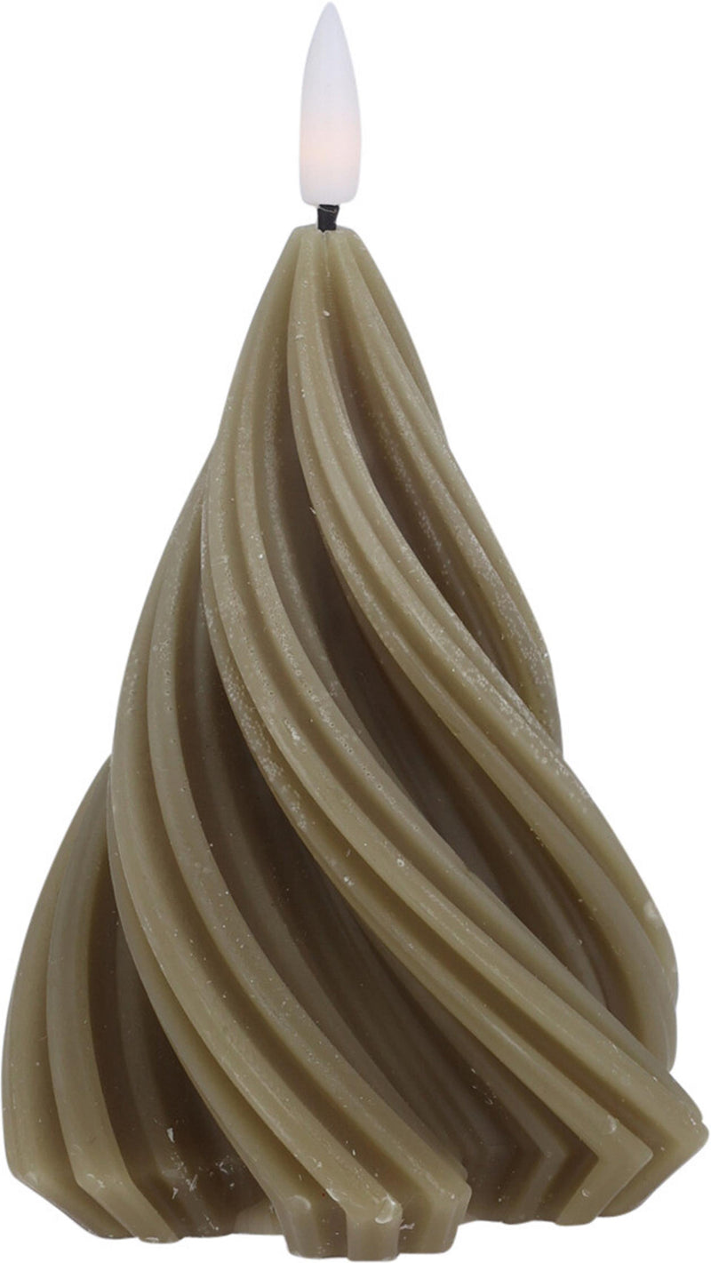 Afbeelding laden in galerijviewer, Home styling kaars led boom gedraaid h13cm taupe
