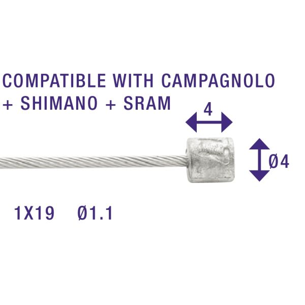 Load image into Gallery viewer, Schakel binnenkabel Elvedes 2250mm RVS Slick ø1,1mm Shimano SRAM N-nippel (op kaart)
