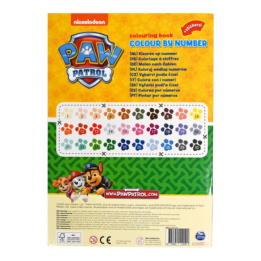 Paw patrol kleuren op nummer + stickers
