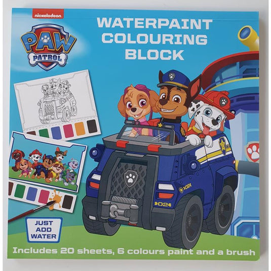 Waterverf kleurboek paw patrol