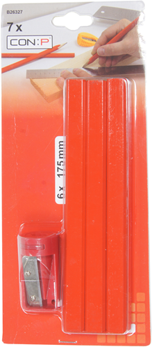 Werkzeyt set 7 timmermanspotloden + slijper - b26327