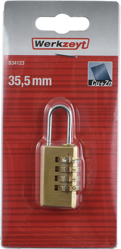 Werkzeyt hangslot messing 35.5x3mm - b34123