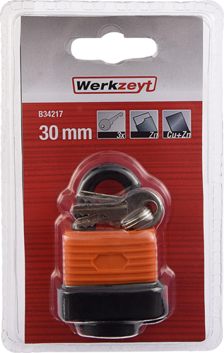 Load image into Gallery viewer, Werkzeyt hangslot oranje 30mm - b34217
