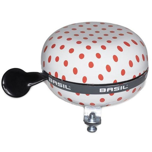 Basil Polkadot - fietsbel - wit rood