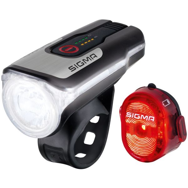 Load image into Gallery viewer, Verlichtingset Sigma Aura 80 USB koplamp + Nugget II achterlicht
